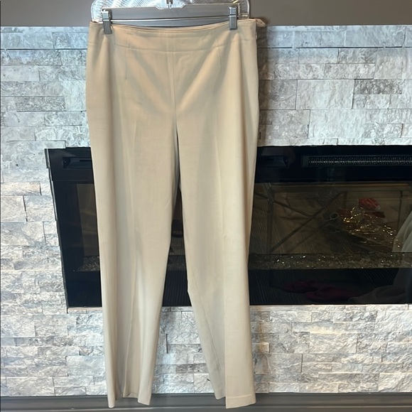 Talbots Cream Tailored stretch Trousers with side zipper size 10 - Picture 1 of 12